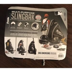 Franklin MLB Multi-Purpose Baseball Slingbak 18.5" x 13" x 8" Black/Grey